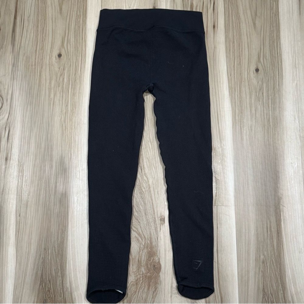 Gymshark Black Waffle Knit Leggings Women’s Small